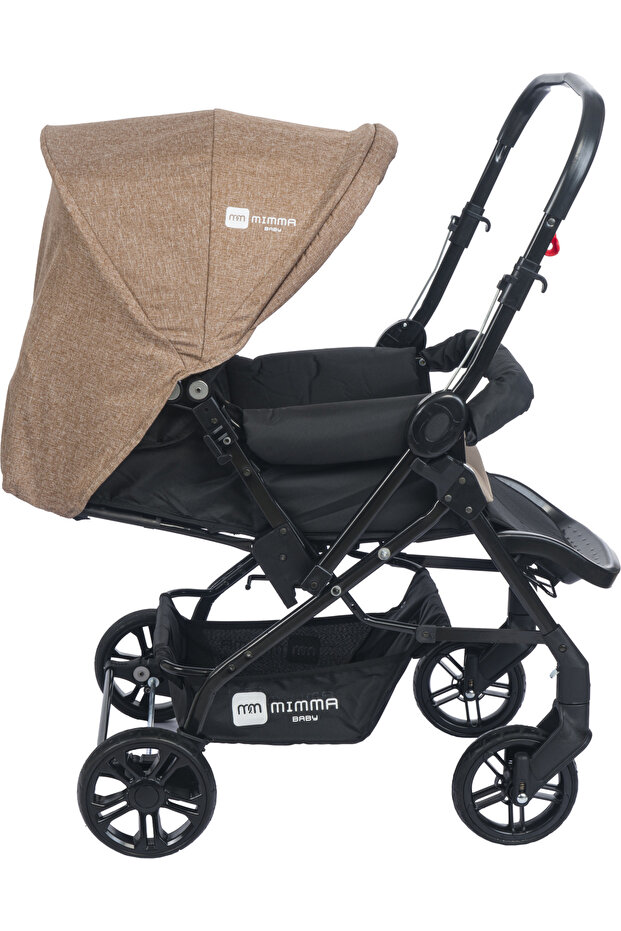 Mimma Baby Olympus Siyah Gri Çift Yönlü Bebek Arabası Taşıma görsel 4