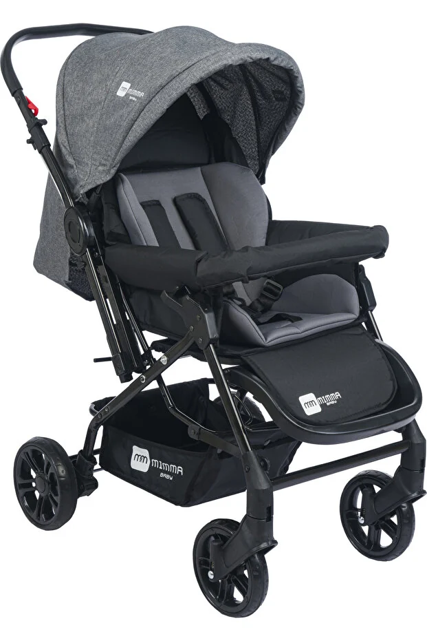 Mimma Baby Olympus Siyah Gri Çift Yönlü Bebek Arabası Taşıma