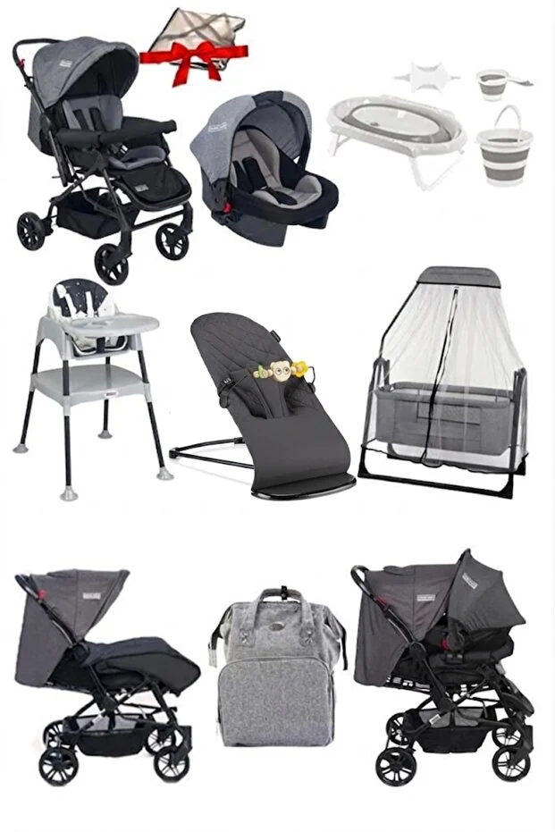 Tommybaby 12 Parça Çeyiz Seti Bebek Arabası Puset Beşik Anakucağı Mama Sandalyesi KüvetTakımıBebekBakımÇantası