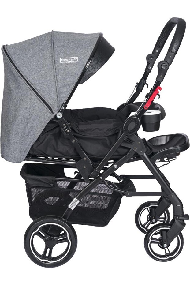Tommybaby Tornado Plus Black Alüminyum Lüx Çift Yön Bebek Arabası görsel 3