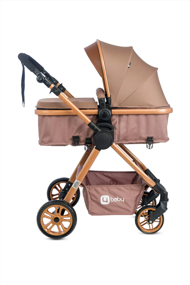 4 Baby Cool Kahve Çift Yönlü Bebek Arabası görsel 2