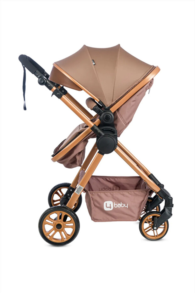4 Baby Cool Kahve Çift Yönlü Bebek Arabası görsel 3