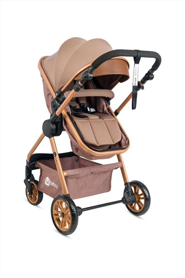 4 Baby Cool Kahve Çift Yönlü Bebek Arabası görsel 5