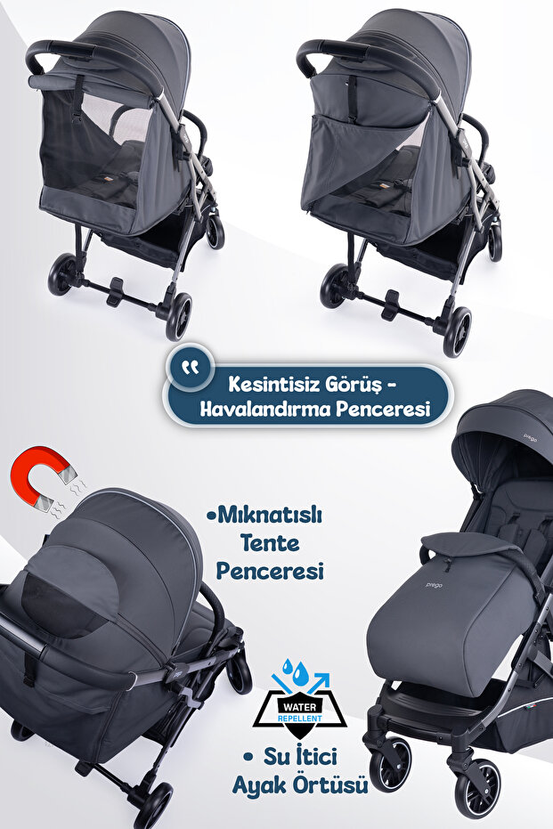 Prego Lotus Pro Kabin Boy Bebek Arabası - Tek Elle Katlanır -Hafif -UV Tenteli - Full Aksesuarlı görsel 5