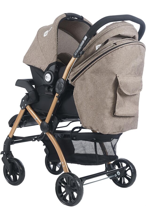 4 Baby Active Gold Bebek Arabası Kahve Travel Puset Termal Çanta görsel 4