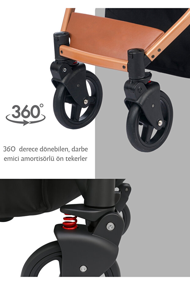 BEBEGOLD Truva Travel Sistem Bebek Arabası PUSETSİZ görsel 5