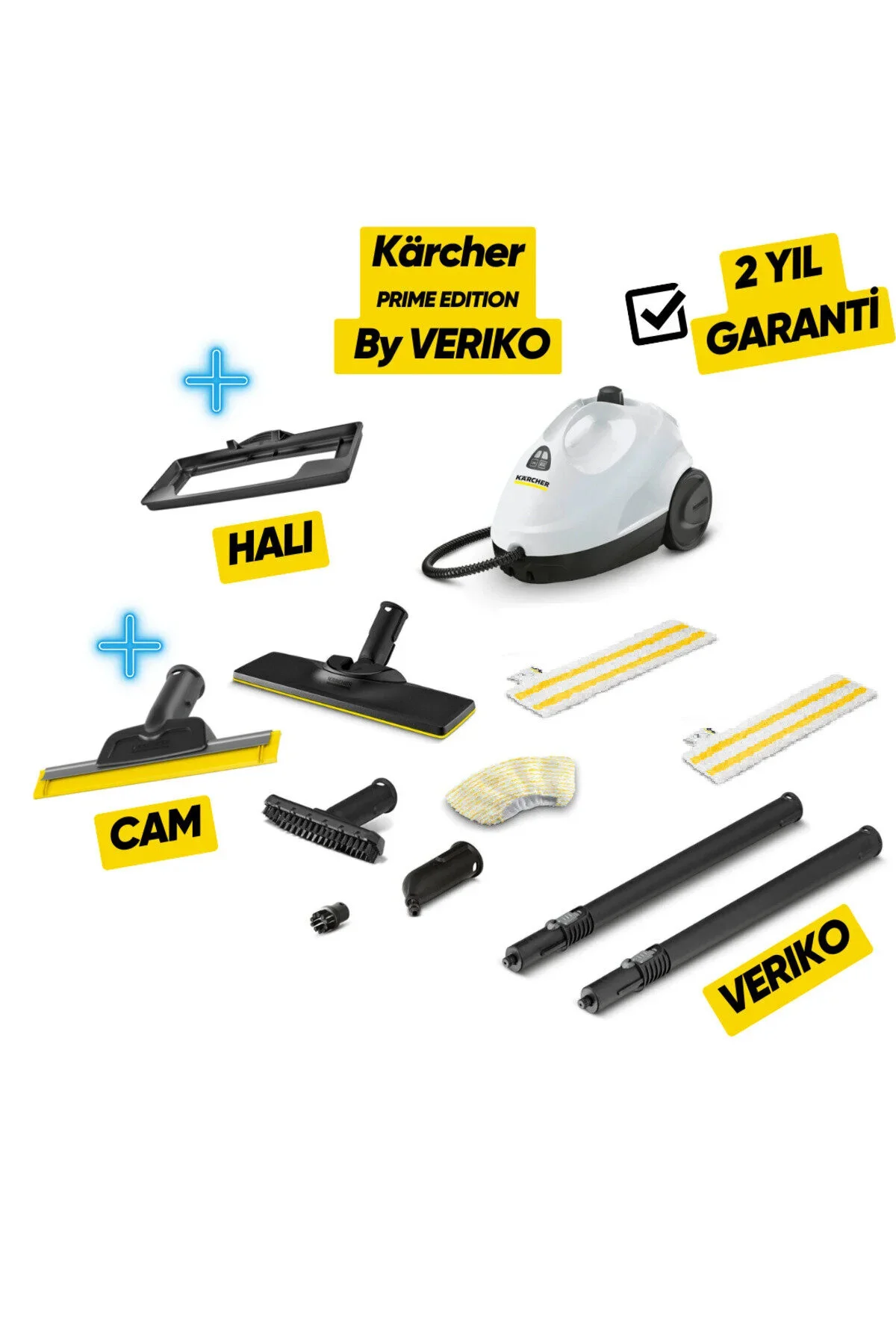 Karcher Sc 2 Easyfix Plus Paket Buharlı Temizlik Makinesi Halı, Cam Başlığı Dahil - Beyaz Renk