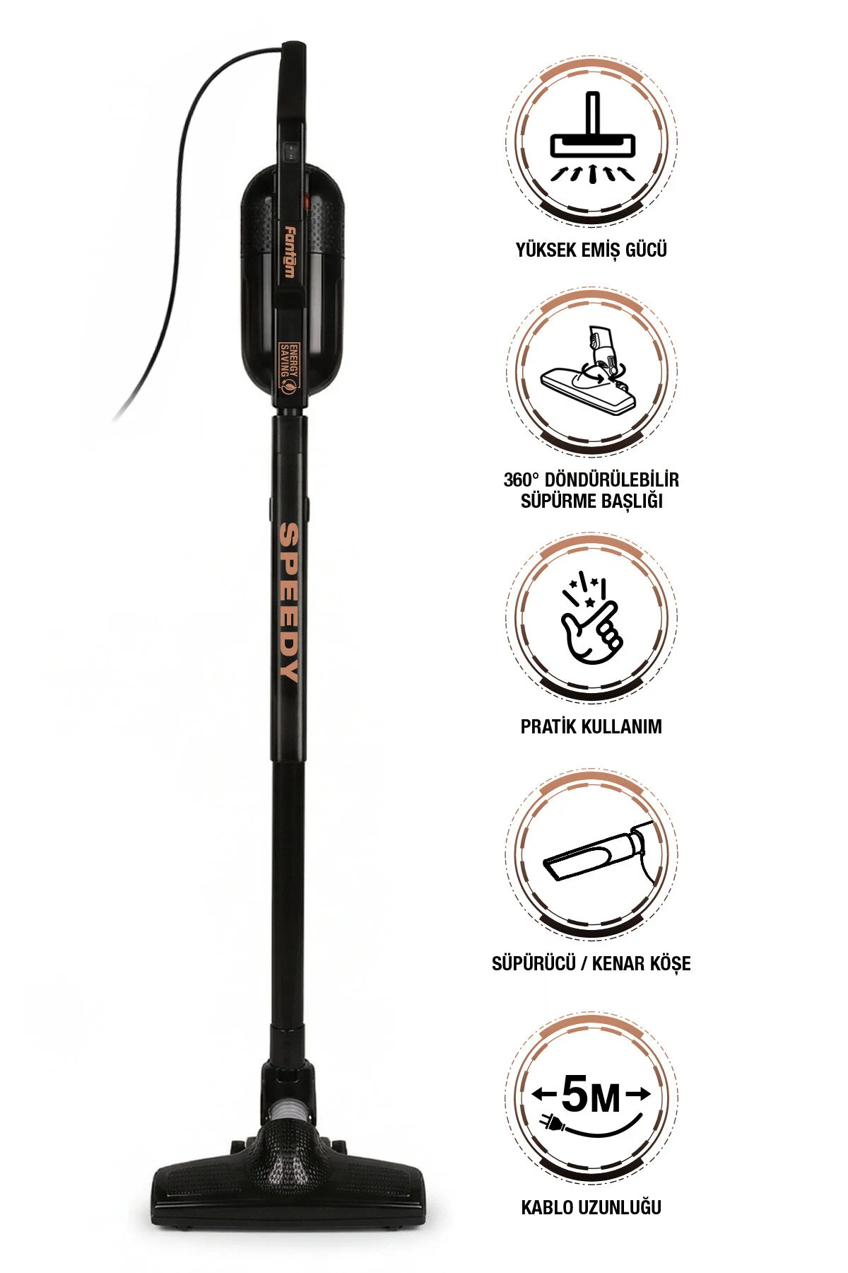 FANTOM Speedy Pro DU 2100 Dikey Süpürge Siyah