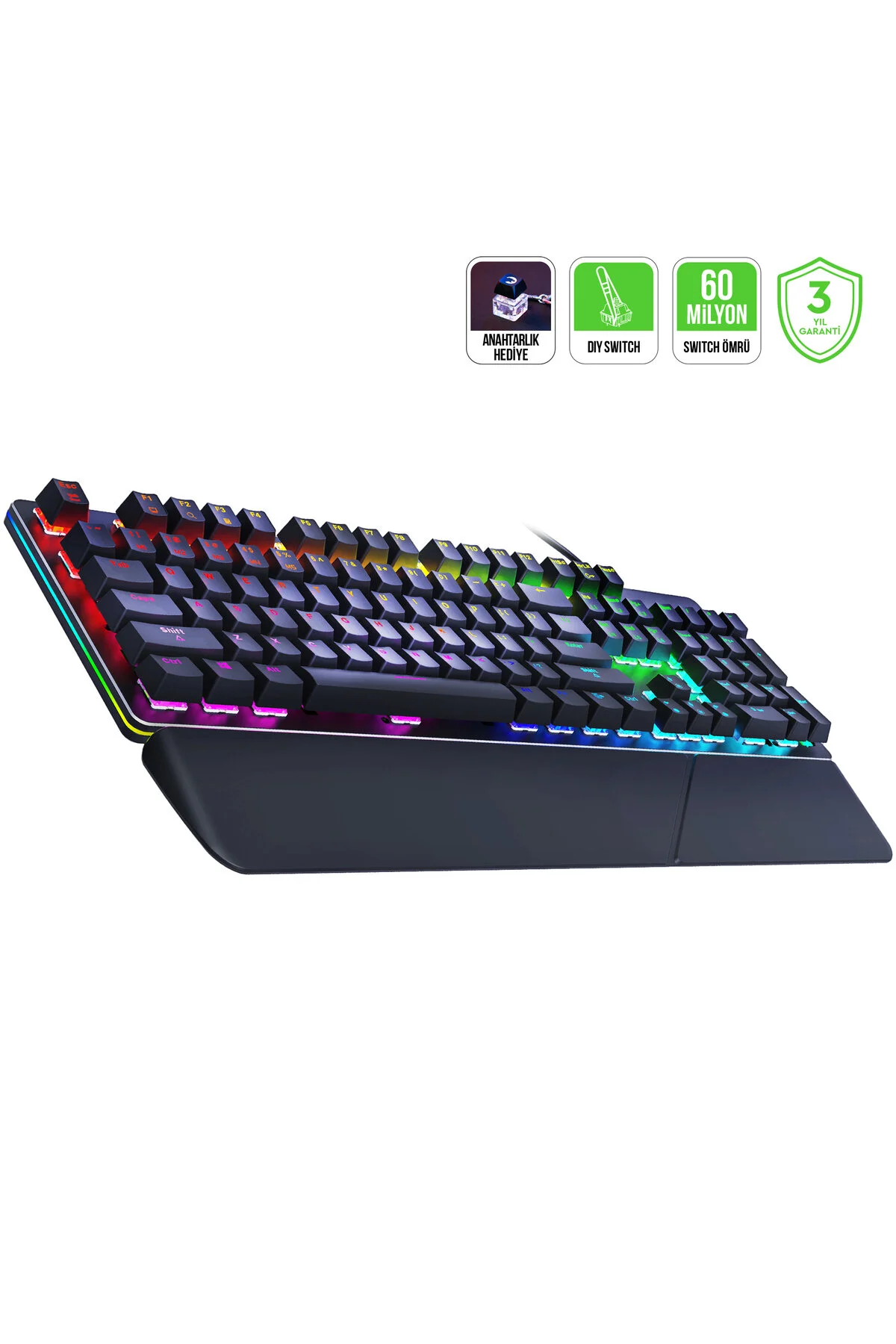 Gamepower Calypso V2 RGB Optik Su ve Toza Dayanıklı Mekanik Red Switch USB DIY Gaming Klavye