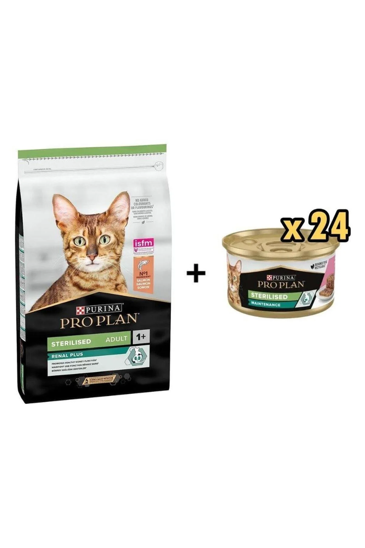 Pro Plan Somonlu Kısırlaştırılmış Kedi Maması 3 Kg + 24 Adet Proplan Sterilised Ton ve Somonlu Kısır